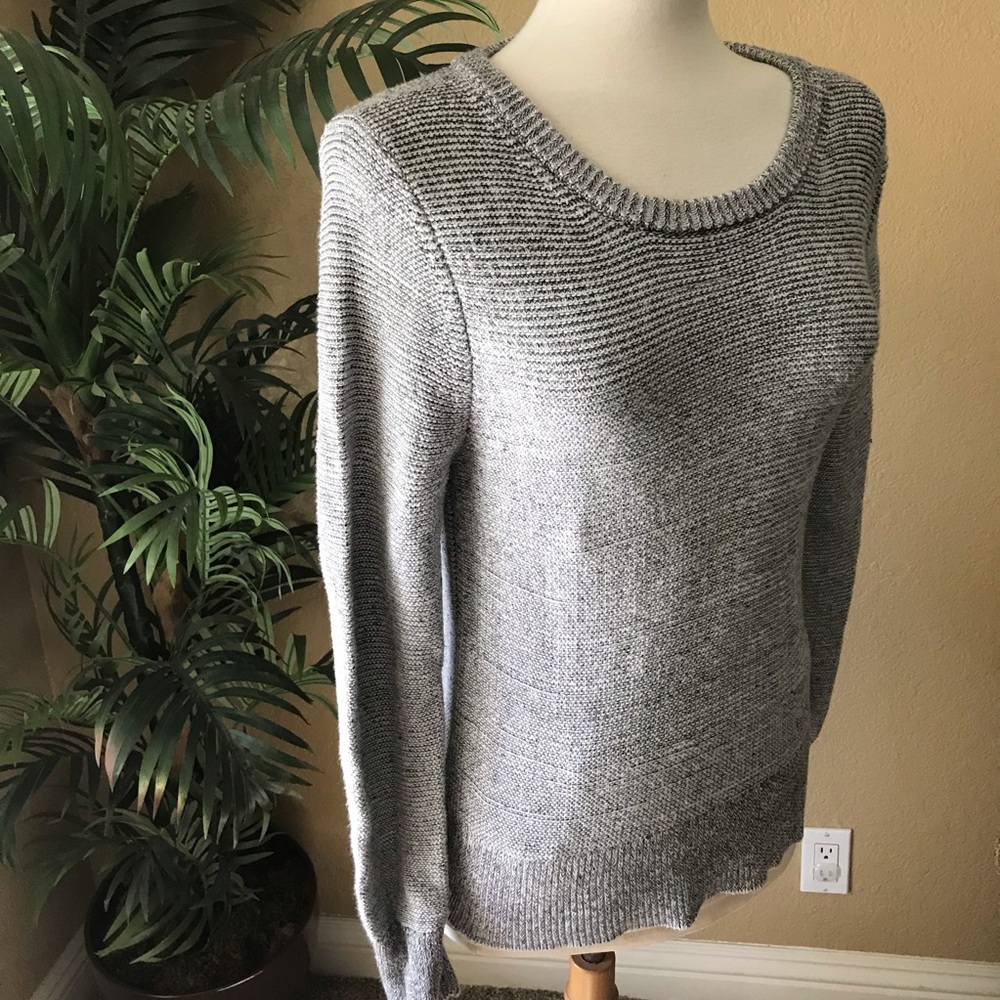 Calvin Klein gray tight knit sweater top